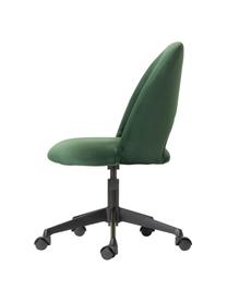 Silla de oficina de terciopelo Rachel, altura regulable, Tapizado: terciopelo (poliéster) Al, Patas: metal con pintura en polv, Terciopelo verde oscuro, An 65 x F 66 cm