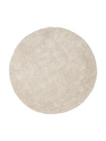 Tappeto rotondo soffice a pelo lungo beige Marsha, Retro: 55% poliestere, 45% coton, Beige, bianco crema, Ø 120 cm (taglia S)