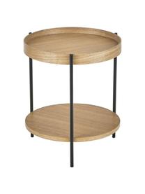 Table d'appoint en bois avec rangement Renee, Beige, Ø 44 x haut. 49 cm