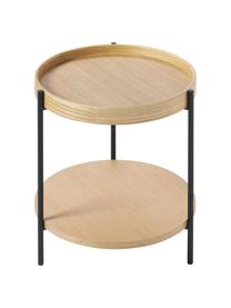 Tavolino in legno Renee, Ripiani: pannello di fibra a media, Struttura: metallo verniciato a polv, Legno di frassino, Ø 44 x Alt. 49 cm