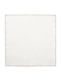 Tovagliolo in lino con motivo a spina di pesce Audra 6 pz, 100% lino, Bianco, beige, Larg. 46 x Lung. 46 cm