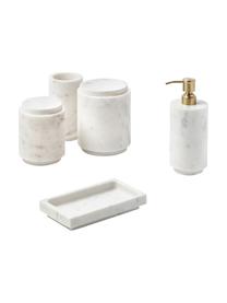 Boîte de rangement en marbre Simba, Marbre, Blanc, marbré, Ø 10 x haut. 12 cm