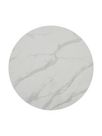 Tavolo rotondo effetto marmo Karla, Ø 90 cm, Bianco marmorizzato, dorato, Ø 90 x Alt. 75 cm