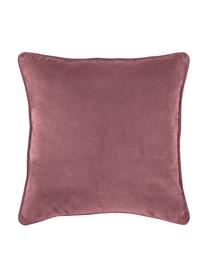 Poszewka na poduszkę z aksamitu Dana, 100% aksamit bawełniany, Brudny różowy, S 40 x D 40 cm