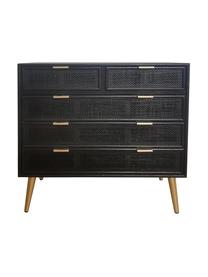 Cajonera de madera Cayetana, Estructura: tablero de fibras de dens, Patas: madera de bambú barnizada, Madera pintada negro, An 80 x Al 81 cm