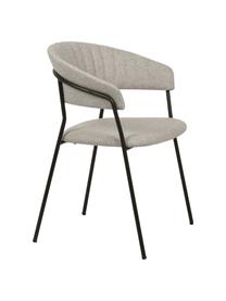 Chaises rembourrées Belle, 2 pièces, Tissu taupe, noir, larg. 57 x prof. 54 cm