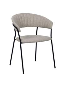 Chaises rembourrées Belle, 2 pièces, Tissu taupe, noir, larg. 57 x prof. 54 cm