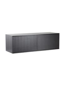 Mueble TV Sandviken, Tablero de fibras de densidad media (MDF), chapa de madera de fresno pintado, Negro, An 120 x Al 38 cm