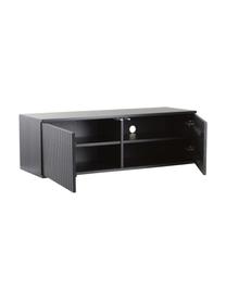 TV-Konsole Sandviken, Mitteldichte Holzfaserplatte (MDF), Eschenholzfurnier, lackiert, Schwarz, B 120 x H 38 cm