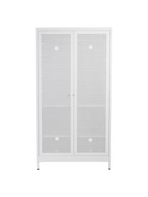 Dřevěná šatní skříň Hilla, Potažený kov, Bílá, Š 85 cm, V 162 cm