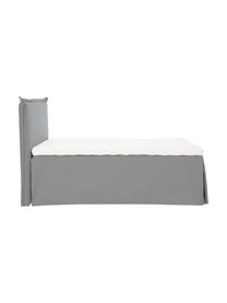 Premium Boxspringbett Violet, Matratze: 5-Zonen-Taschenfederkern, Füße: Massives Birkenholz, lack, Webstoff Dunkelgrau, B 140 x L 200 cm, Härtegrad H2