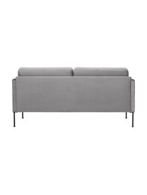 Samt-Sofa Fluente (2-Sitzer) mit Metall-Füßen, Bezug: Samt (Hochwertiger Polyes, Gestell: Massives Kiefernholz, FSC, Füße: Metall, pulverbeschichtet, Samt Hellgrau, B 166 x T 85 cm