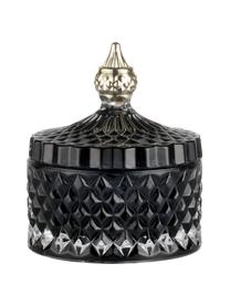 Bote decorativo pequeño Miya, Vidrio, Negro, dorado, Ø 9 x Al 11 cm