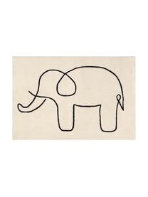 Dywan Sketchy Elephant, Wiskoza, Kremowobiały, czarny, S 130 x D 190 cm