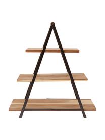 Fuente 3 pisos de madera de acacia Serve, Estantes: madera de acacia, Patas: metal pintado, Madera clara, negro, An 50 x Al 54 cm