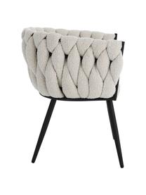 Bouclé fauteuil Molto, Bekleding: 100% polyester, Poten: gecoat metaal, Bouclé wit, B 63 x D 52 cm