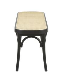 Panca con intreccio viennese Franz, Seduta: rattan, Struttura: legno di faggio massiccio, Nero, beige, Larg. 110 x Alt. 47 cm
