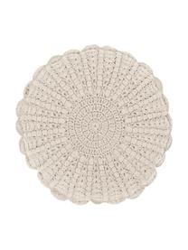 Okrúhly háčkovaný bavlnený vankúš Brielle, Béžová, Ø 40 cm