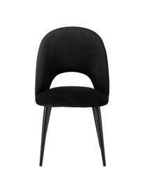Chaise en velours rembourrée Rachel, Velours noir, larg. 53 x prof. 57 cm