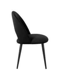 Chaise en velours rembourrée Rachel, Velours noir, larg. 53 x prof. 57 cm