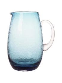 Grand pichet soufflé bouche Hammered, 2 l, Verre, soufflé bouche, Bleu, transparent, Ø 14 x haut. 22 cm, 2 L
