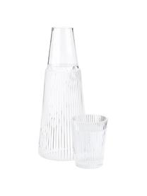 Wasserkaraffe Pilastro mit Glas, 1 L, 2er-Set, Glas, Transparent, H 27 cm, 1 L