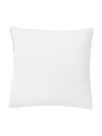 Federa arredo in cotone ricamato Tabitha, Bianco, blu, Larg. 45 x Lung. 45 cm