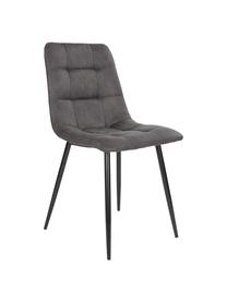 Krzesło tapicerowane Middleton, Tapicerka: mikrofibra Dzięki tkanini, Nogi: metal lakierowany, Szary, S 44 x G 55 cm