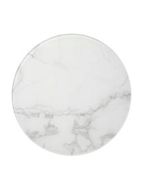 Stolik pomocniczy ze szklanym blatem o wyglądzie marmuru Antigua, Blat: szkło z matowym nadrukiem, Stelaż: metal mosiądzowany, Biały, o wyglądzie marmuru, odcienie złotego, Ø 45 x W 50 cm