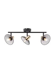 Retro-Deckenstrahler Gordon, Lampenschirm: Metall, Baldachin: Metall, Schwarz, Goldfarben, B 49 x H 18 cm