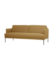 Sofa Fluente (3-Sitzer) mit Metall-Füßen, Bezug: 100% Polyester 115.000 Sc, Gestell: Massives Kiefernholz, FSC, Füße: Metall, pulverbeschichtet, Webstoff Ockergelb, B 196 x T 85 cm