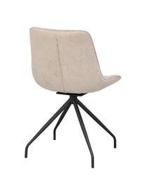 Čalouněné otočné židle s kovovými nohami Rossport, 2 ks, Béžová, Š 52 cm, H 58 cm