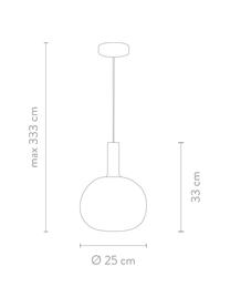 Kleine hanglamp Alton van opaalglas, Diffuser: opaalglas, Messingkleurig, wit, Ø 25  x H 33 cm