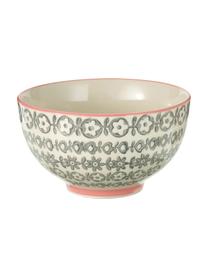 Schalen Cécile met klein patroon, set van 4, Keramiek, Beige, grijs, roze, Ø 13 x H 8 cm