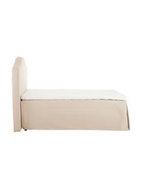 Premium boxspring bed Dahlia in beige, Poten: massief gelakt berkenhout, Beige, 140 x 200 cm, hardheidsgraad H2