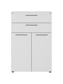 Büroschrank Vestaro, Korpus: Spanplatte, melaminbeschi, Front: Spanplatte, melaminbeschi, Griffe: Metall, pulverbeschichtet, Füße: Kunststoff, Hellgrau, B 80 x H 120 cm