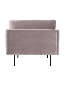 Fluwelen fauteuil Moby met metalen poten, Bekleding: fluweel (hoogwaardig poly, Frame: massief grenenhout, FSC-g, Poten: gepoedercoat metaal, Fluweel taupe, B 90 x D 90 cm