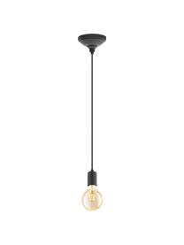 Kleine hanglamp Trey, Baldakijn: gepoedercoat metaal, Fitting: gepoedercoat metaal, Zwart, Ø 10 x H 8 cm
