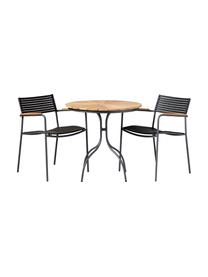 Ogrodowe krzesło z podłokietnikami Mood Air, Stelaż: aluminium malowane proszk, Czarny, S 60 x G 56 cm