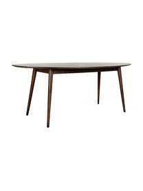 Tavolo ovale in legno massello Oscar, 203x97 cm, Legno massiccio di mango laccato, Marrone scuro, Larg. 203 x Prof. 97 cm