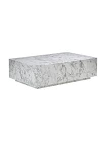 Mesa de centro en look mármol Lesley, Tablero de fibras de densidad media (MDF) recubierto en melanina, Aspecto mármol blanco brillante, An 120 x F 75 cm