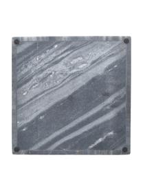 Decoratief marmeren dienblad Venice in grijs, Marmer, Grijs marmer, B 30 x D 30 cm