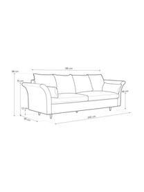Divano letto 3 posti in velluto blu scuro con contenitore Lola, Rivestimento: velluto 100% poliestere (, Struttura: Pino massiccio, truciolat, Velluto blu scuro, marrone scuro, Larg. 245 x Alt. 95 cm