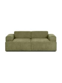 Corduroy bank Melva (2-zits), Bekleding: corduroy (92% polyester, , Frame: massief grenenhout, FSC-g, Poten: kunststof, Corduroy groen, B 198 x H 101 cm
