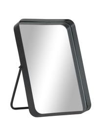 Eckiger Kosmetikspiegel Bordspejl mit schwarzem Metallrahmen, Rahmen: Metall, pulverbeschichtet, Spiegelfläche: Spiegelglas, Schwarz, B 22 x H 33 cm