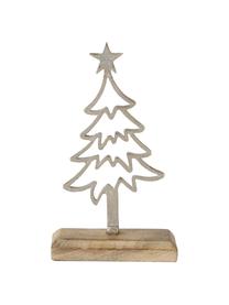 Decoratieve boompjes Murmansk, 2 stuks, Mangohout, vernikkeld aluminium, Licht hout, zilverkleurig, Set met verschillende formaten