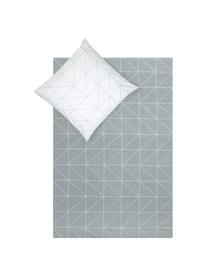 Biancheria da letto reversibile in ranforce Marla, Grigio & bianco, fantasia, 155 x 200 cm, 2 pz