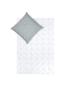 Biancheria da letto reversibile in ranforce Marla, Grigio & bianco, fantasia, 155 x 200 cm, 2 pz