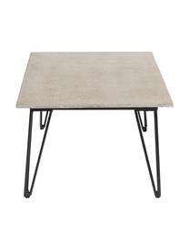 Tuintafel Mundo, Tafelblad: beton, Poten: gecoat metaal, Grijs, zwart, B 90 x D 60 cm