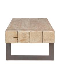 Stolik kawowy z drewna Garrett, Blat: drewno jodłowe, Nogi: metal epoksydowany, Drewno jodłowe, S 120 x G 60 cm